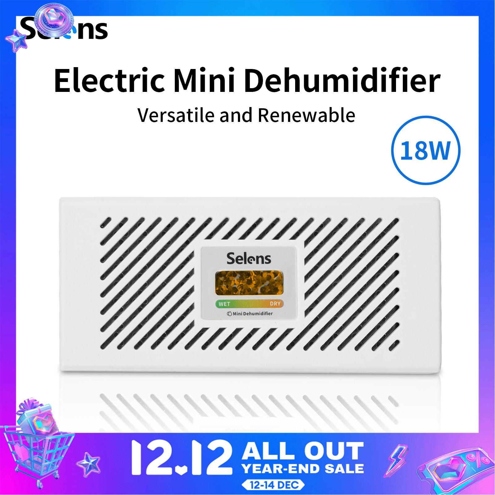 Selens Electronic Hygroscopic Card Reusable Moisture Absorb Humidity Dehumidifier for Photography Equipment Lenses File Cabinets Wardrobe Cupboard