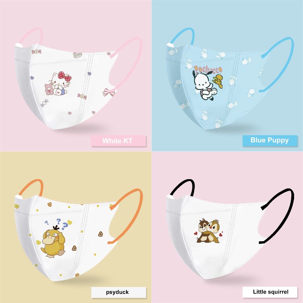 Hourser 50/10PCS cartoon face mask adult 3 Layer Prevention Disposable Protective Mask for men and women