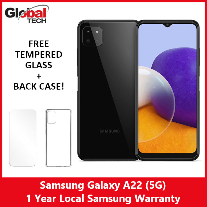 Samsung Galaxy A22 5G 128GB + 6GB RAM (1 Year Local Samsung Warranty) (FREE : TEMPERED GLASS + BACK CASE)