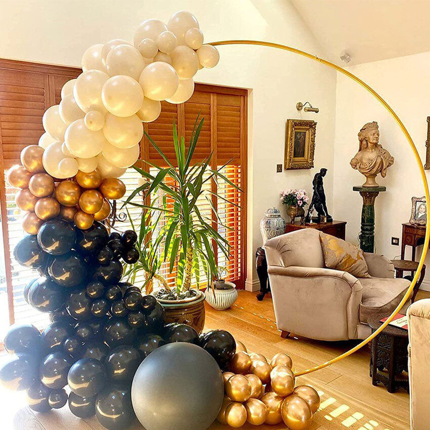 6.7FT Large Size Gold Metal Circle Balloon Arch Stand Kit For Birthday Decoration,Wedding Photo Background Decoration,Bridal Shower Anniversary Background Decoration